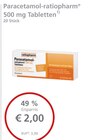 Paracetamol-ratiopharm 500 mg Tabletten bei LINDA Premiumapotheke im Stadthagen Prospekt für 2,00 €