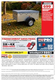 Prix et réduction Remorque dans le prospectus Brico Dépôt en cours Offre Remorque dans le catalogue Brico Dépôt du moment à la page 12