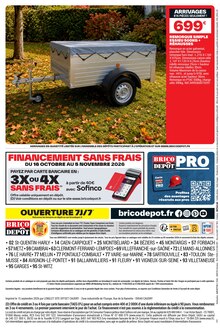 Promotion Remorque dans le prospectus Brico Dépôt, valable du 23/10/2026 au 05/11/2026 Promo Remorque dans le catalogue Brico Dépôt du moment à la page 12