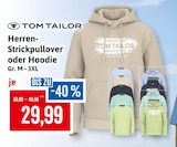 Herren-Strickpullover oder Hoodie Angebote von Tom Tailor bei Kaufhaus Stolz Stralsund für 29,99 €