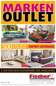 Couch im Polstermöbel Fischer Prospekt "MARKEN OUTLET" mit 1 Seiten (Erlangen)