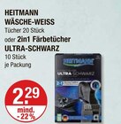 WÄSCHE-WEISS oder 2in1 Färbetücher ULTRA-SCHWARZ von HEITMANN im aktuellen V-Markt Prospekt für 2,29 €