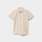 Chemise droite manches courtes coton marron garçon en promo chez La Halle Chemise droite manches courtes coton marron garçon dans le catalogue La Halle