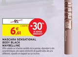 Mascara sensational body black - MAYBELLINE en promo chez Intermarché Super Aulnay-sous-Bois à 6,61 €