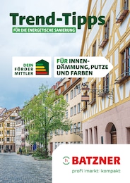 Batzner Baustoffe Prospekt für Schleifreisen und Umgebung: „Trend-Tipps FÜR DIE ENERGETISCHE SANIERUNG“, 8 Seiten, 01.11.2024 - 10.11.2024