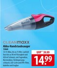 Akku-Handstaubsauger Angebote von CLEANmaxx bei famila Nordost Neustadt für 14,99 €