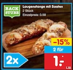 Laugenstange mit Saaten von Backstube für 1,00 € bei Netto Marken-Discount im Angebot Laugenstange mit Saaten von Backstube im aktuellen Netto Marken-Discount Prospekt