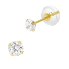 Boucles d'oreilles en or jaune oxyde de zirconium 3 mm poussette silicone dans le catalogue E.Leclerc