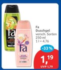Duschgel von Fa für 1,19 € bei budni im Angebot Duschgel von Fa im aktuellen budni Prospekt