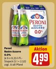 Nastro Azzurro 0.0% von Peroni im aktuellen REWE Prospekt für 4,99 €
