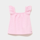Blouse droite manches volants rose fille dans le catalogue La Halle