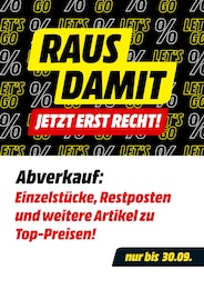 MediaMarkt Saturn Prospekt: "RAUS DAMIT - JETZT ERST RECHT!", 1 Seite, 22.09.2025 - 30.09.2025