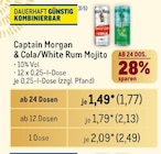 Aktuelles Captain Morgan & Cola/White Rum Mojito Angebot bei Metro in Bad Oeynhausen ab 1,77 €