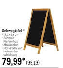 Gehwegtafel im aktuellen METRO Prospekt