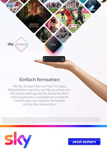 Fernseher im Sky Prospekt "Sky Stream mit Sky Serien & Netflix" mit 4 Seiten (Ansbach)