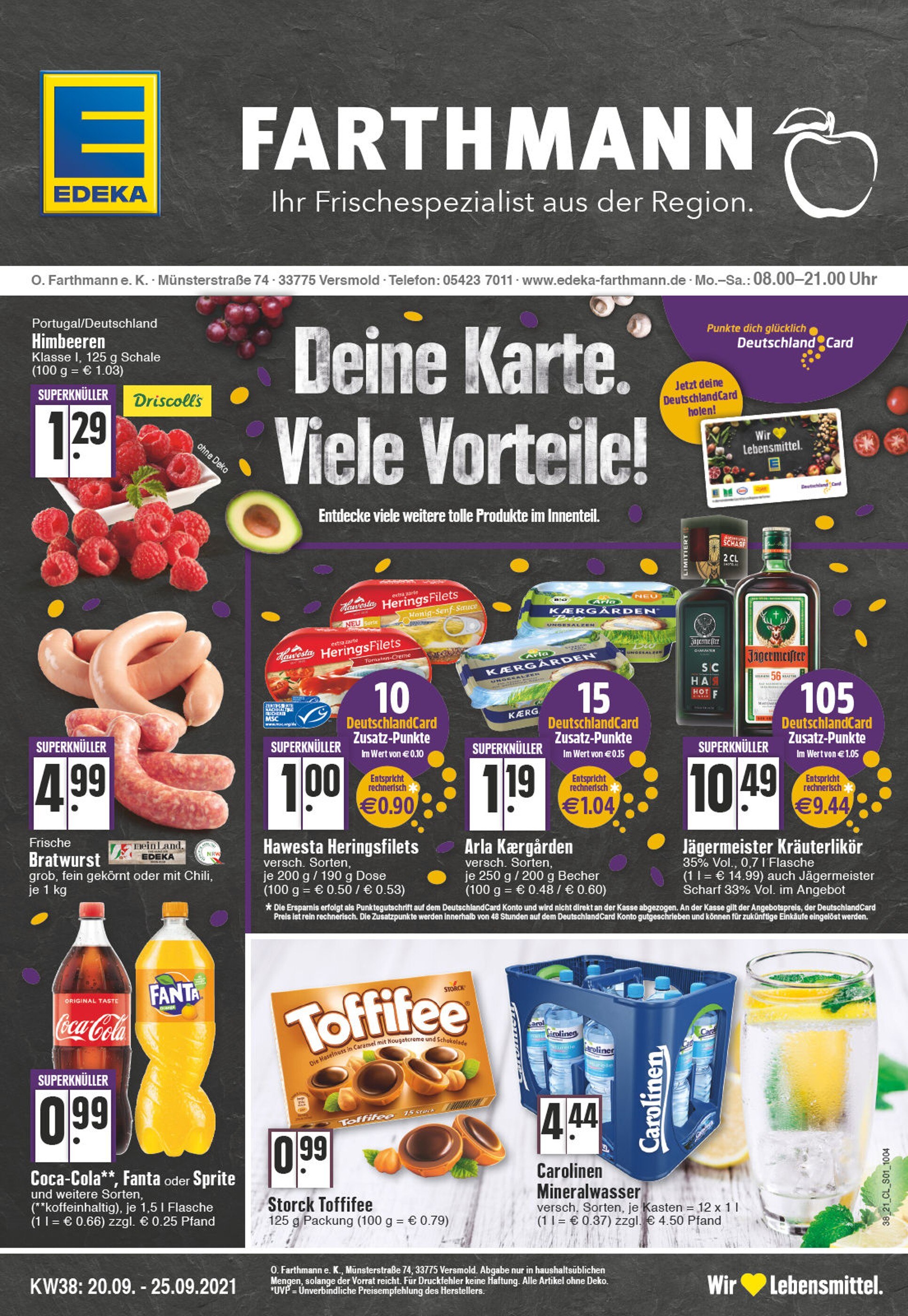 EDEKA Prospekt für Versmold mit 32 Seiten EDEKA Prospekt für Versmold: "Aktuelle Angebote", 32 Seiten, 20.09.2021 - 25.09.2021