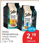 Fresh & Fine Katzennahrung Angebote von Sheba bei budni Pinneberg für 2,19 €