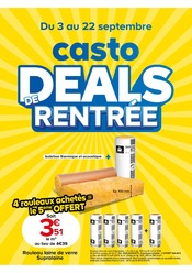Prospectus Bricolage Castorama en cours à Bordeaux et alentours, "casto DEALS DE RENTRÉE", 1 page, 03/09/2025 - 22/09/2025 Catalogue Bricolage Castorama en cours à Bordeaux et alentours, "casto DEALS DE RENTRÉE", 1 page, 03/09/2025 - 22/09/2025