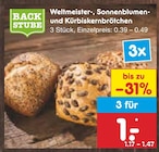 Aktuelle Brötchen Angebote bei Netto Marken-Discount in Würzburg Aktuelles Weltmeister-, Sonnenblumen- und Kürbiskernbrötchen Angebot bei Netto Marken-Discount in Würzburg ab 1,00 €