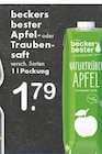 Aktuelle Becks Angebote bei TOP Getränke in Düsseldorf Aktuelles Apfel- oder Traubensaft Angebot bei TOP Getränke in Düsseldorf ab 1,79 €
