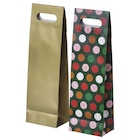 Geschenktüte für Flasche verschiedene Muster bunt/goldfarben von VINTERFINT für 1,99 € bei IKEA im Angebot Geschenktüte für Flasche verschiedene Muster bunt/goldfarben von VINTERFINT im aktuellen IKEA Prospekt