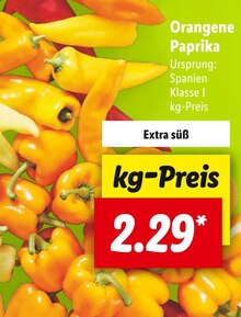 Orangene Paprika Angebot in Ertingen im aktuellen Prospekt bei Lidl in Ertingen