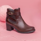 La Halle Neufchâtel-en-Bray - Promo Bottines avec boucles en cuir marron femme Promo Bottines avec boucles en cuir marron femme à 39,19 € dans le catalogue La Halle à Neufchâtel-en-Bray