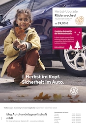 Volkswagen Prospekt für Albstadt mit 1 Seite Volkswagen Prospekt für Albstadt: "Herbst im Kopf. Sicherheit im Auto.", 1 Seite, 01.09.2026 - 31.12.2026