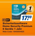 Aktuelles Sicherheitssoftware Home Security Premium 6 Geräte 1 Jahr Angebot bei expert in Erlangen ab 17,99 €