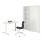 Schreibtisch+Aufbewahrungskombi und Drehstuhl weiß/grau bei IKEA im Wallenhorst Prospekt für 800,49 €