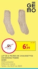 Lot de 2 paires de chaussettes cocooning femme - GÉMO en promo chez Intermarché Hyper Pau à 6,99 €