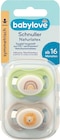Schnuller Naturlatex symmetrisch, grün/taupe, Gr. 3, ab 16 Monaten von babylove im aktuellen dm-drogerie markt Prospekt für 2,75 €