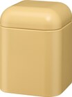 Aufbewahrungsdose aus Metall, gelb (11,5x11,5x15 cm) von dm home im aktuellen dm-drogerie markt Prospekt für 5,95 €