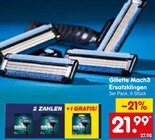 Mach3 Ersatzklingen Angebote von Gillette bei Netto Marken-Discount Wilhelmshaven für 21,99 €