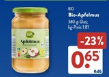 Bio-Apfelmus von Bio im aktuellen ALDI SÜD Prospekt für 0,65 €