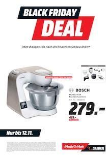 Küchenmaschine Bosch Angebot im MediaMarkt Saturn Prospekt, gültig von 27.10.2026 bis 13.11.2026 Küchenmaschine Bosch Angebot im aktuellen MediaMarkt Saturn Prospekt auf Seite 7