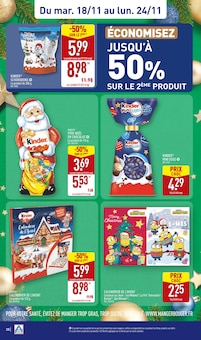 Promotion Kinder Chocolat dans le prospectus Aldi, valable du 18/11/2025 au 24/11/2025 Promo Kinder Chocolat dans le catalogue Aldi du moment à la page 28