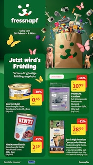 Katzenfutter im Fressnapf Prospekt "Jetzt wird’s Frühling" mit 21 Seiten (Neuss)