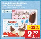 Schokoladen Stieleis oder Stieleis Angebote von Kinder oder Yogurette bei Netto Marken-Discount Emden für 2,79 €