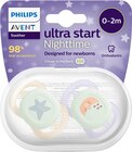 Schnuller ultra start Nighttime, lila/creme, 0-2 Monate von Philips AVENT im aktuellen dm-drogerie markt Prospekt für 8,25 €