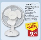 Tisch-Ventilator VL 3601 im Angebot bei combi in Cuxhaven Tisch-Ventilator VL 3601 Angebote von Clatronic bei combi Cuxhaven für 9,99 €
