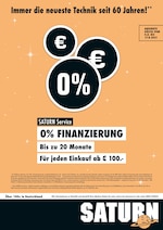 Saturn Prospekt für Elsterwerda mit 1 Seite Saturn Prospekt für Elsterwerda: "0% FINANZIERUNG", 1 Seite, 04.08.2021 - 17.08.2021
