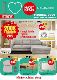 Prospectus Maxi Bazar à Noyelles-Godault, "Meublez-vous de bonnes affaires", 9 pages, 01/04/2024 - 28/04/2024