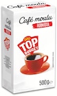 Café moulu Robusta - TOP BUDGET - Intermarché à Angers Café moulu Robusta - TOP BUDGET en promo chez Intermarché Angers à 4,51 €