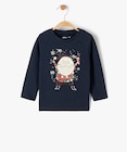 Promo Tee-shirt bébé à manches longues avec motifs de Noël  - GEMO à 4,89 € dans le catalogue Gémo à Grezes Herminis