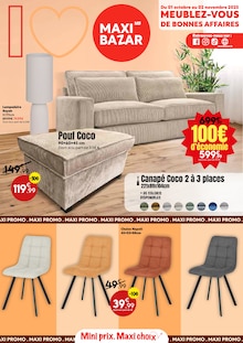 Catalogue Maxi Bazar de la semaine "Meublez-vous de bonnes affaires" avec 1 pages, valide du 01/10/2025 au 02/11/2025 pour Tignieu-Jameyzieu et alentours Prospectus Maxi Bazar de la semaine "Meublez-vous de bonnes affaires" avec 1 pages, valide du 01/10/2025 au 02/11/2025 pour Tignieu-Jameyzieu et alentours
