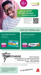 mea - meine apotheke Prospekt für Güstrow mit 4 Seiten mea - meine apotheke Prospekt für Güstrow: "Unsere Juni-Angebote", 4 Seiten, 01.06.2026 - 30.06.2026