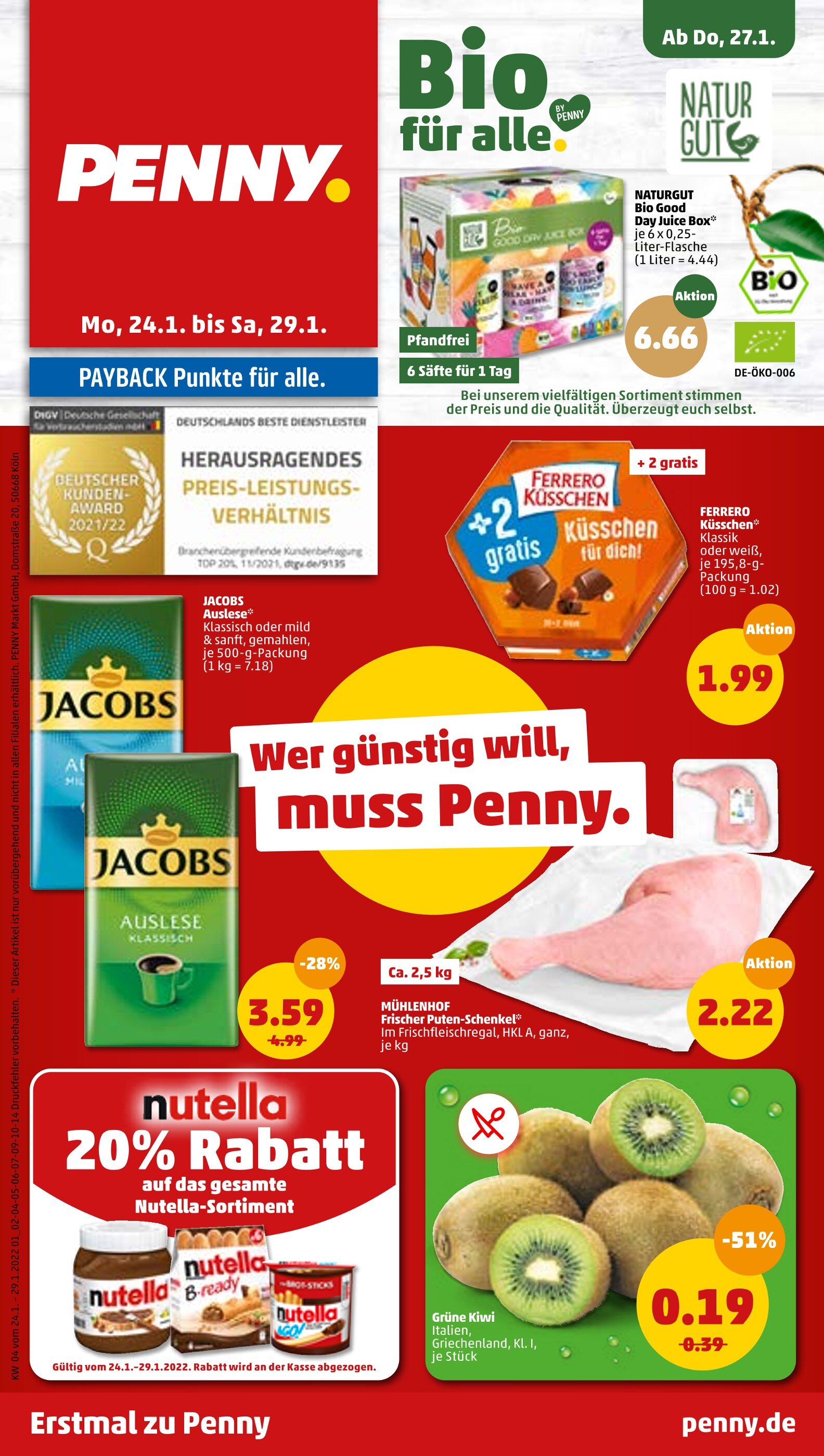 Penny-Markt Prospekt für Rheine mit 40 Seiten Penny-Markt Prospekt für Rheine: "Top Angebote", 40 Seiten, 24.01.2022 - 29.01.2022