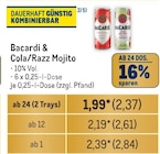 Bacardi & Cola/Razz Mojito von Bacardi im aktuellen Metro Prospekt für 2,61 €