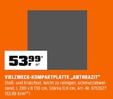 Vielzweck-Kompaktplatte "Anthrazit" im Angebot bei OBI in Kempten Vielzweck-Kompaktplatte "Anthrazit" Angebote bei OBI Kempten für 53,99 €
